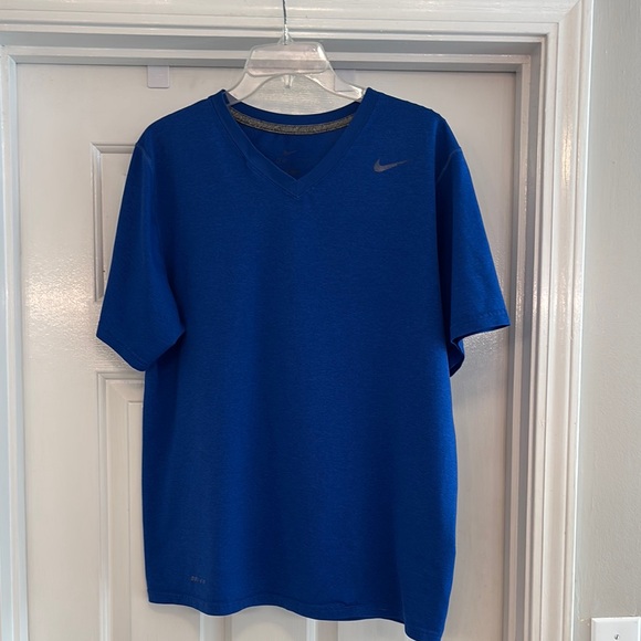 Nike Men's Royal Blue V-Neck Tee - Picture 1 of 4